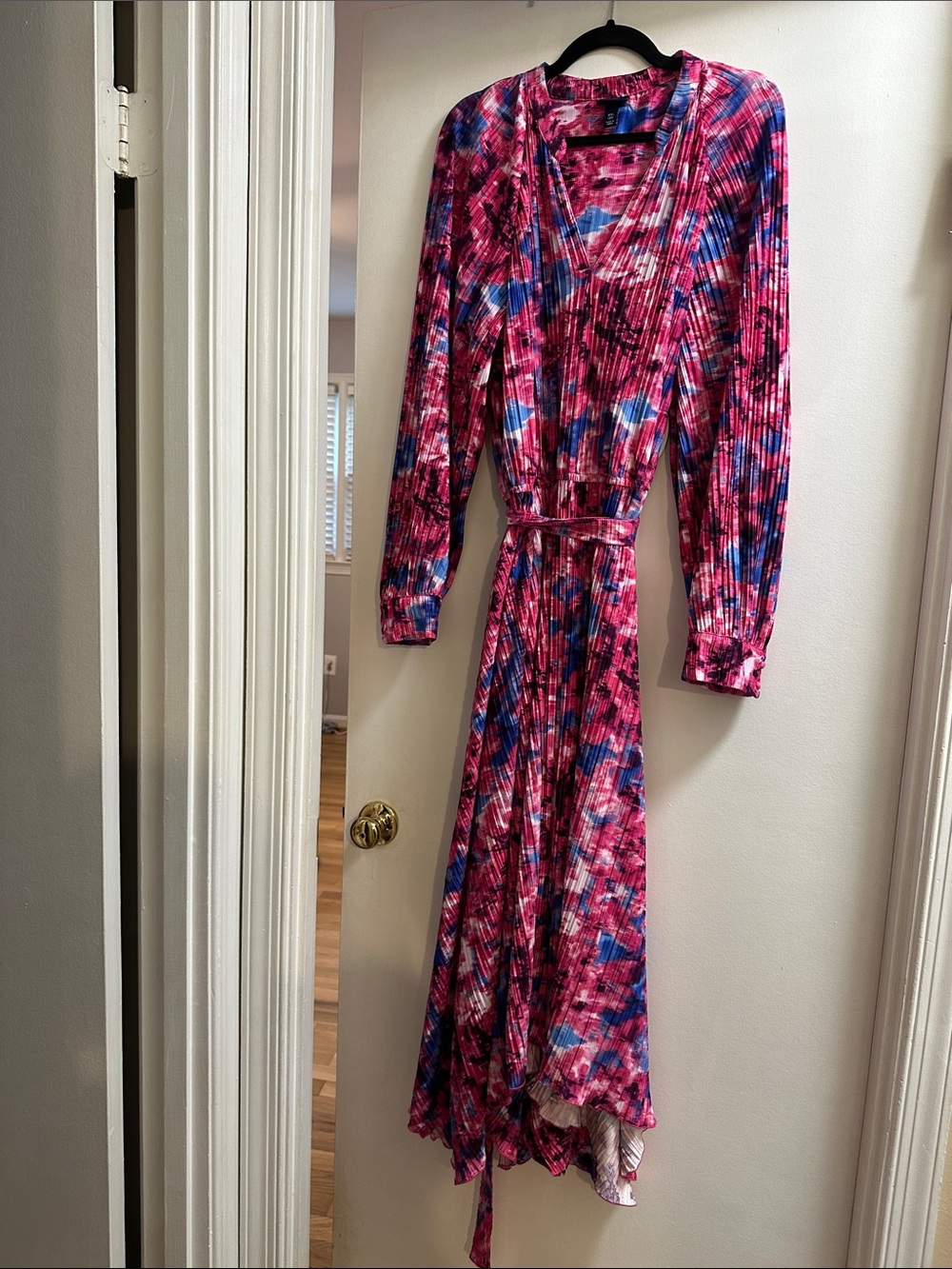 Women's XXL Pink Multi-Color Long Sleeve Dress NWT